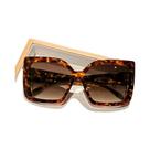 Óculos De Sol Quadrados Oversized Da Moda Com Lentes Gradientes, Estampa Tartaruga E Leopardo, Óculos De Sol Quadrados Oversized Da Moda Com Lentes Gradientes, Estampa Tartaruga E Leopardo,