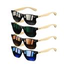 Óculos De Sol Quadrados Vintage Unissex Em Madeira De Bambu, 4 Peças, Óculos De Sol De Luxo Para