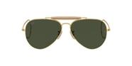 Óculos de Sol Ray-Ban Outdoorsman I RB3030 W3402 Ouro Lente Verde Escuro G15 Tam 58