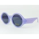Óculos de sol redondo design futurista com proteção total 400uv