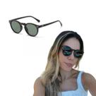 Óculos de Sol Redondo Vitória Preto Leve Casual Esporte Polarizado UV400 Óculos de Sol Redondo Vitória Preto Leve Casual Esporte Polarizado UV400