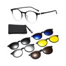 Óculos De Sol Redondos Polarizados Femininos Com Lentes Substituíveis, Estilosos E Anti-UV Para