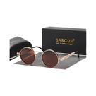 Óculos de Sol Redondos Polarizados Masculinos UV400 - Estilo Retro Steampunk Vintage