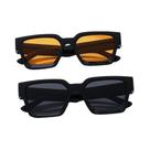 Óculos De Sol Retangulares De Plástico Para Moda Feminina E Masculina, 2 Peças, Para O Dia a Dia E