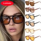 Óculos De Sol Retrô Femininos Com Proteção UV E Hastes Paralelas, Conjunto De 3/6 Peças, Óculos Para