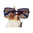 Óculos De Sol Retro Oversized De Duas Cores, Leves, Com Lentes Gradientes, Armação Azul E Vermelha,