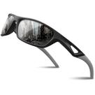 Óculos de sol RIVBOS Polarized Sports Tr90 Frame RB831 Preto e Cinza