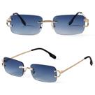 Óculos de sol SDINM Rimless Retangle UV400 Protection Blue