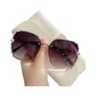 Óculos De Sol Sem Armação Com Decoração De Strass Unissex UV400 Moda Casual Para Verão E Festas Na
