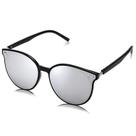 Óculos de sol SOJOS Classic Round SJ2067 para mulheres/homens preto/prata