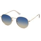 Óculos de sol SOJOS Pequenos Redondos Polarizados UV400 SJ1014 Dourado/Azul e Marrom