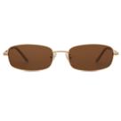 Óculos de Sol SOJOS Y2K SJ1187 - Retangular Dourado/Marrom Escuro
