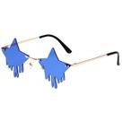 Óculos de sol Star Drip Rimless Blue Lens Fun Party Eyewear Óculos de sol Star Drip Rimless Blue Lens Fun Party Eyewear
