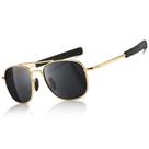 Óculos de Sol SUNGAIT Estilo Militar Aviador - Dourado/Cinza - SGT285JKH Óculos de Sol SUNGAIT Estilo Militar Aviador - Dourado/Cinza - SGT285JKH