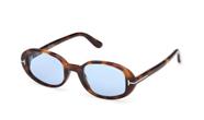 Óculos de Sol Tom Ford TF1364 53V Iggy Havana com Lente Azul Óculos de Sol Tom Ford TF1364 53V Iggy Havana com Lente Azul