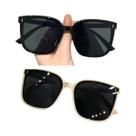 Óculos De Sol Unissex Com Armação Quadrada Preta UV400, Moda Coreana, Tendência Streetwear