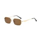 Óculos De Sol Unissex Pequenos De Metal Quadrados Com Lentes Coloridas E Design Vintage De Hastes