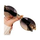 Óculos De Sol Unissex Polarizados UV400 Com Armação Oval E Lentes Espelhadas