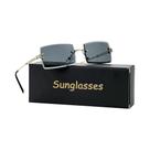 Óculos De Sol Unissex Retrô Com Armação De Metal, Lentes Coloridas, Estilo Vintage Sem Aro, Proteção Óculos De Sol Unissex Retrô Com Armação De Metal, Lentes Coloridas, Estilo Vintage Sem Aro, Proteção