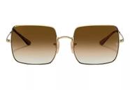 Óculos De Sol Unissex Square Dourado Lt Marrom degradee Proteção UVA UVB - Original Importado
