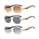 Óculos De Sol UV400 Com Design De Leopardo, Sem Armação, Em Metal Poligonal, 3 Peças, Moda Casual Óculos De Sol UV400 Com Design De Leopardo, Sem Armação, Em Metal Poligonal, 3 Peças, Moda Casual