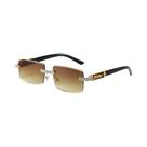 Óculos De Sol UV400 Com Strass Para Mulheres E Homens, Estilo Retangular, Flash Cheetah Diamond