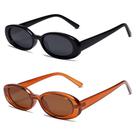 Óculos de sol VANLINKER 90s Retro Oval Polarizados, pacote com 2 unidades, preto e marrom