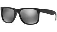 Óculos de Sol Vintage Justin Preto Prata CR-39 UV400 Classic