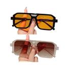 Óculos De Sol Vintage Quadrados Para Homens E Mulheres, Retro Com Ponte Dupla, Lentes Gradientes