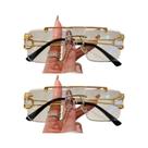 Óculos De Sol Vintage Quadrados Sem Aro Com Gradiente E Ponte Dupla, 2 Pares Por Conjunto, Design De