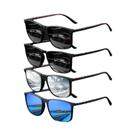 Óculos De Sol Vintage Unissex Quadrados 4PCS Anti-reflexo Marca De Luxo Designer Retro