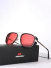 Óculos De Sol Vintage Unissex Tony Stark Steampunk Gradiente Vermelho UV400