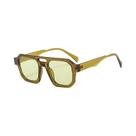 Óculos De Sol Vintage Verde Oliva Quadrados Para Mulheres E Homens, Estilo Piloto Com Ponte Dupla
