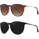 Óculos de Sol WOWSUN Retro Redondos Polarizados UV400 - Para Mulheres