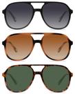 Óculos de Sol YDAOWKN Retro Quadrado Aviador UV400 - Unissex
