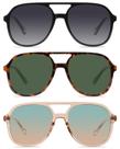 Óculos de Sol YDAOWKN Retro Quadrado Aviador UV400 - Unissex