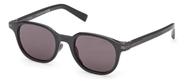 Óculos de sol Zegna quadrado armação cinza lente cinza escuro