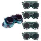 Oculos De Solda Kit 4 Uni EPI Mascara De Protecao Articulavel Dupla Lente Equipamento Profissional Soldador Com Filtro