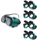 Oculos De Solda Kit 4 Uni EPI Mascara De Protecao Articulavel Dupla Lente Soldador Com Filtro Equipamento Profissional