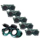Oculos De Solda Kit 5 Uni EPI Mascara De Protecao Articulavel Dupla Lente Equipamento Profissional Soldador Com Filtro