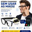 Óculos Inteligente IA Bluetooth Música Ligação Anti Luz Azul Compatível Android iPhone IOS App Voz Tradução GPT com Lanterna para Leitura Preto usb