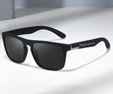 Óculos Masculino De Sol Polarizado Preto Quadrado Moderno De Luxo Com Proteção UV400