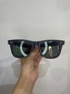 Óculos Masculino Preto quadrado em acetato, lentes verde.
