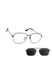 Oculos metal com clip-on