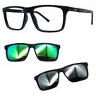 Oculos Mormaii 6112 Swap 4 ACO Com 2 Clipons Verde e Prata