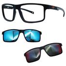 Oculos Mormaii 6127 Swap 5 APJ Com 2 Clipons Azul e Red