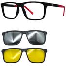 Oculos Mormaii Swap 4 6112 A82 com 2 Clip On Prata e Noturno
