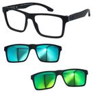 Oculos Mormaii Swap NG 2 6153 AFE com 2 Clipon Azul e Verde