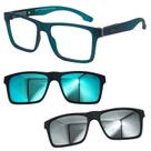 Oculos Mormaii Swap NG 2 6153 K04 com 2 Clipon Azul e Prata