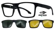 Oculos Mormaii Swap NG Preto Fosco 2 clipons G15 e Noturno